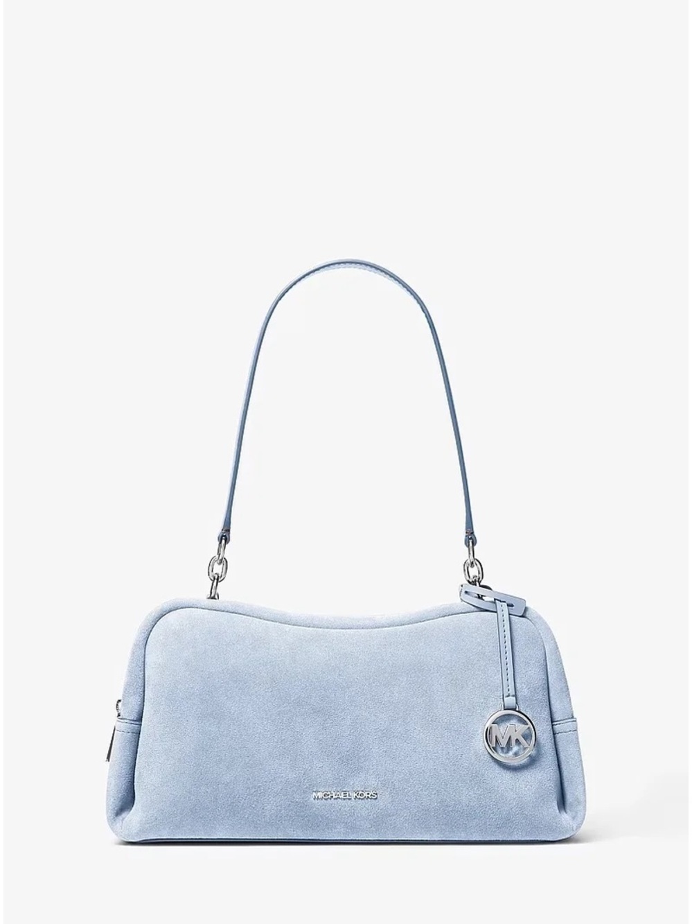Michael Kors Cecily Medium Suede Shoulder Bag - Pale Ocean